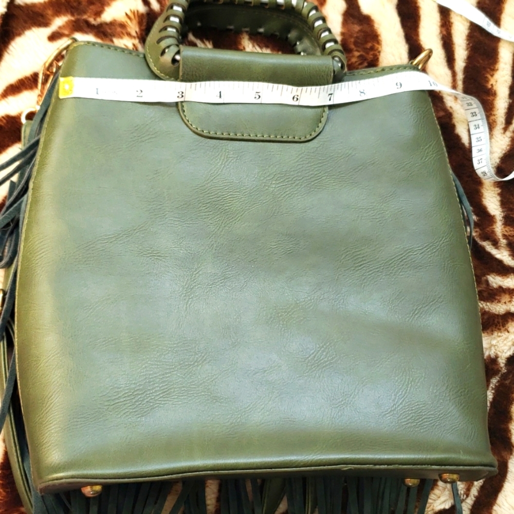 Faux Suede fringe/leather purse - Picture 13 of 17